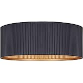 Canarm Rexton 2-Light Flush Mount Ceiling Light, Matte Black & Gold, Modern Industrial Fixture for Bedroom, Living Room & Foy