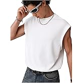OYOANGLE Men's Ribbed Knit Workout Tank Top Crew Neck Sleeveless Muscle Shirts Basic Undershirts