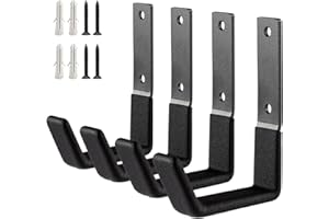 SINCHEEWAY Heavy Duty Steel Garage Hooks, Garage Storage Utility Hooks, Heavy Duty Garage Garden Tool Organizer, Steel Wall Mount Hooks, Garden Hose Hanger, Steel Garden U Hooks (4, Small)