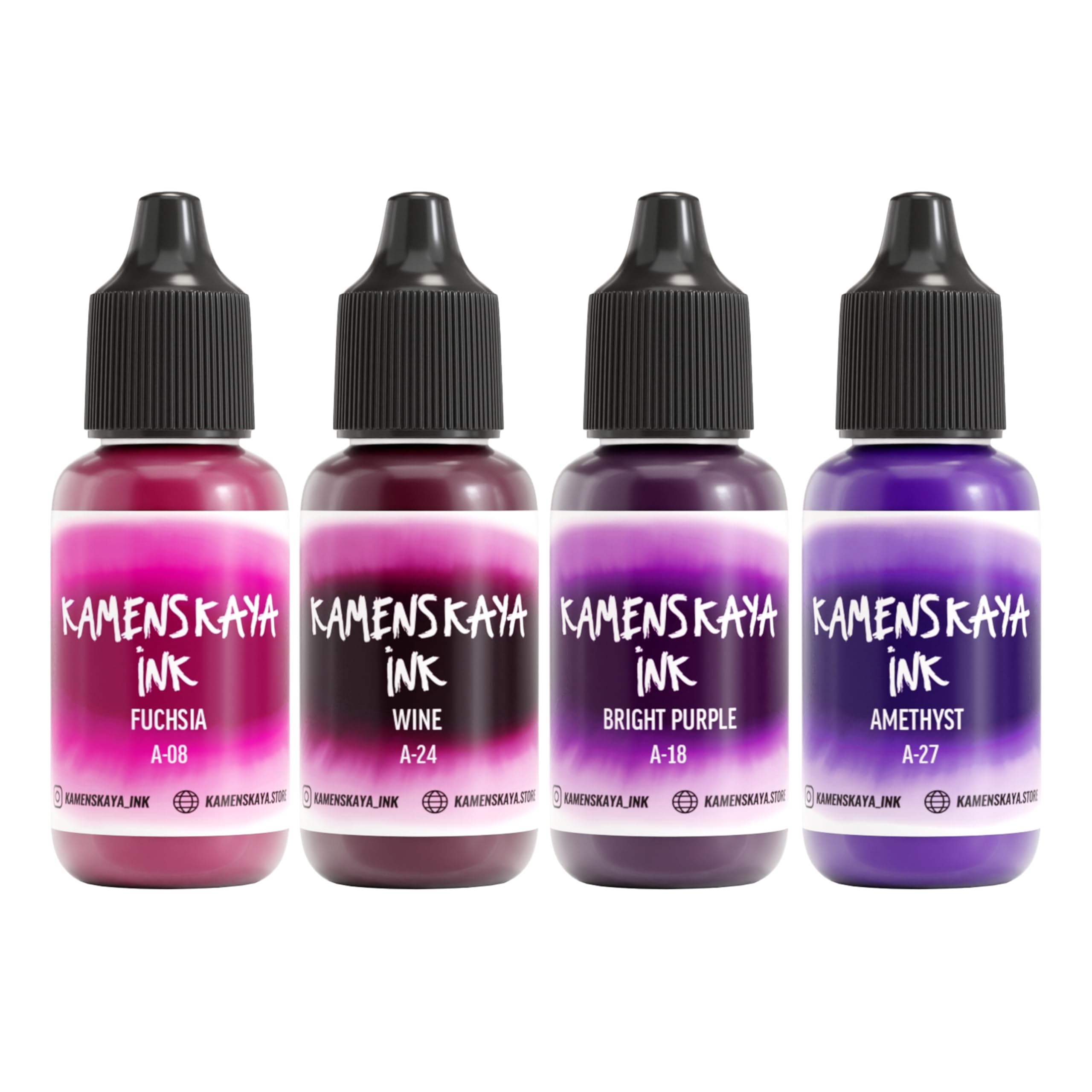 Kamenskaya Alcohol Ink Set #12 - Purple Alcohol Inks - 4 pcs. 0.51 fl oz (15 ml) Each