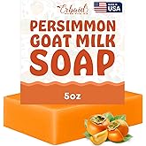 Erbaid Persimmon Soap Bar for Body Odor Control – Purifying Deodorizing Body Wash with Goat Milk for Eliminating Body Odor – Great for Skin Brightening, Natural Deodorant Soap for Men & Women