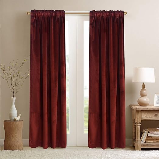 Amazon Com Roslynwood Room Darkening Velvet Curtains 96 Inch Long