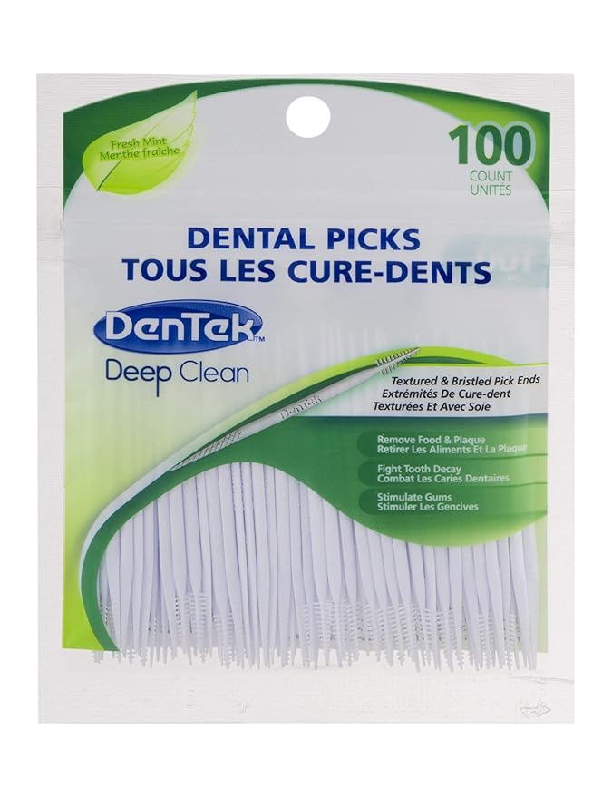 Dentek Dental Picks (Textured & Bristled for deep clean) with Fresh