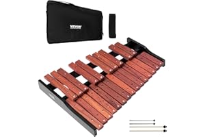 VEVOR Glockenspiel Xylophone, 25 Notes, Wooden Professional Xylophone Percussion Instrument, with 4 Mallets, Carrying Bag, Beginner Glockenspiel Musical Instrument Kit for Adults and Kids Students