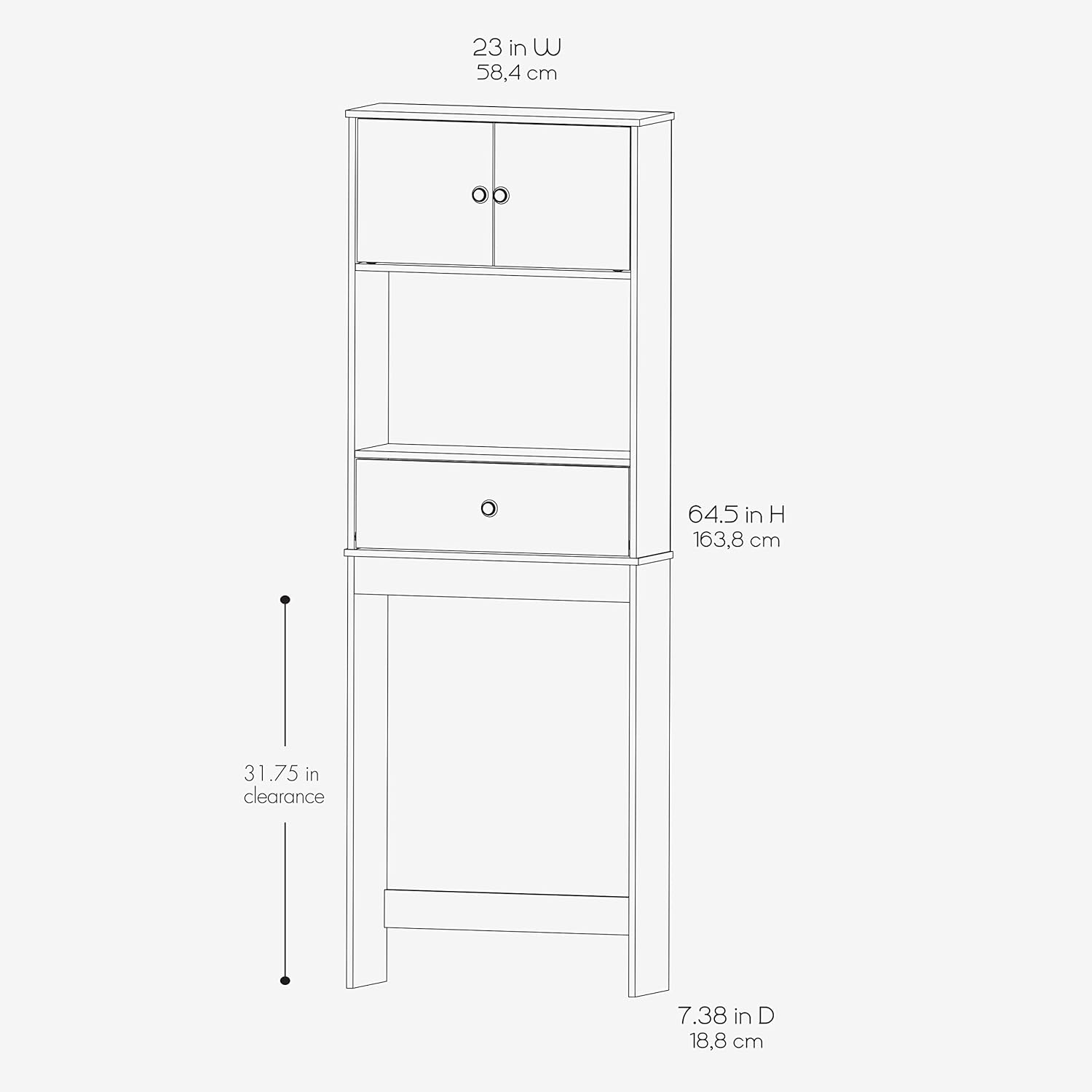 Zenna Home Drop Door Over the Toilet Bathroom Spacesaver, Bath Storage Shelves, Espresso: Furniture & Decor