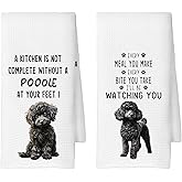 CUANFDDSF Poodle Kitchen Towels Set of 2, Dog Gifts for Women, Poodle Gifts, Dog Lover Mom Gift Tea Towels Kitchen Hand Towels 16x24 Inch for Bathroom Decor