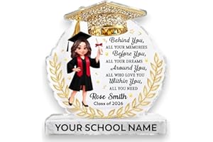 Shiny Effect Behind You All Your Dream Graduation - Personalized Acrylic Block Plaque - Graduation Gift For Graduates, Daught