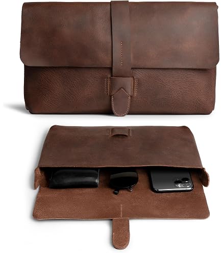 Hide & Drink Full Grain Leather Laptop Backpack - Handmade, Adjustable Straps, Bourbon Brown - View #7