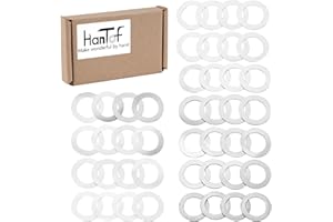HANTOF 1/2 x 28 Barrel Shim Kit for Muzzle Brake Alignment Set .223/5.56mm (44 Pack, 11 Kinds of Thickness)