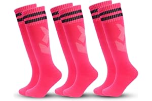 ZXOLDZX New 3 Pairs Kids Soccer Socks Striped Knee High Tube Socks Football Uniform Sports Socks