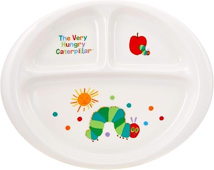 Amazon Co Jp 金正陶器 はらぺこあおむし こども用 ランチプレート 皿 23cm 子供用 食器 白 ホーム キッチン