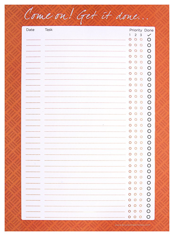 to Do List Notepad A4 - Come on! Get it Done... (Orange)