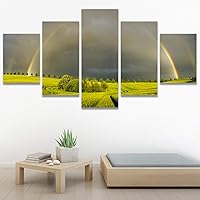 SIGNWIN 5 Panel Canvas Wall Art Modern Art Dramatic Forest Multicolor Photography Romantics Scenic for Home Decorations Ready to Hang - 60