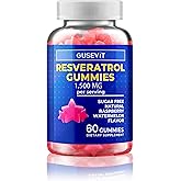 Gusevit - Resveratrol Gummies - Sugar Free, Natural Raspberry Watermelon Flavor, Powerful Antioxidant, Anti-Aging & Immune Support - Vegan Friendly & Gluten Free