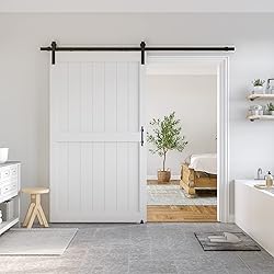 SmartStandard 48 x 84 inch White Slidng MDF Barn