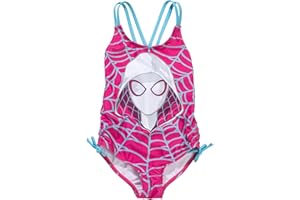 Marvel Girls UPF 50+ One Piece Bathing Suit Toddler to Little Kid Sizes (2T - 7-8)