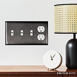Switch Hits Satin Nickel Black Outlet Wall Plate