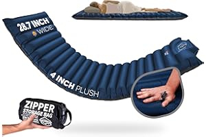 ZOOOBELIVES Extra Thickness | Wide Plus Sleeping Pad with Built-in Pump, Inflatable Camping Mattress of Ultimate Comfort for 