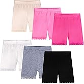 Auranso Girls Dance Shorts Solid Color Breathable Bike Shorts(Pack of 6)