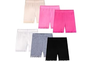 Auranso Girls Dance Shorts Solid Color Breathable Bike Shorts(Pack of 6)