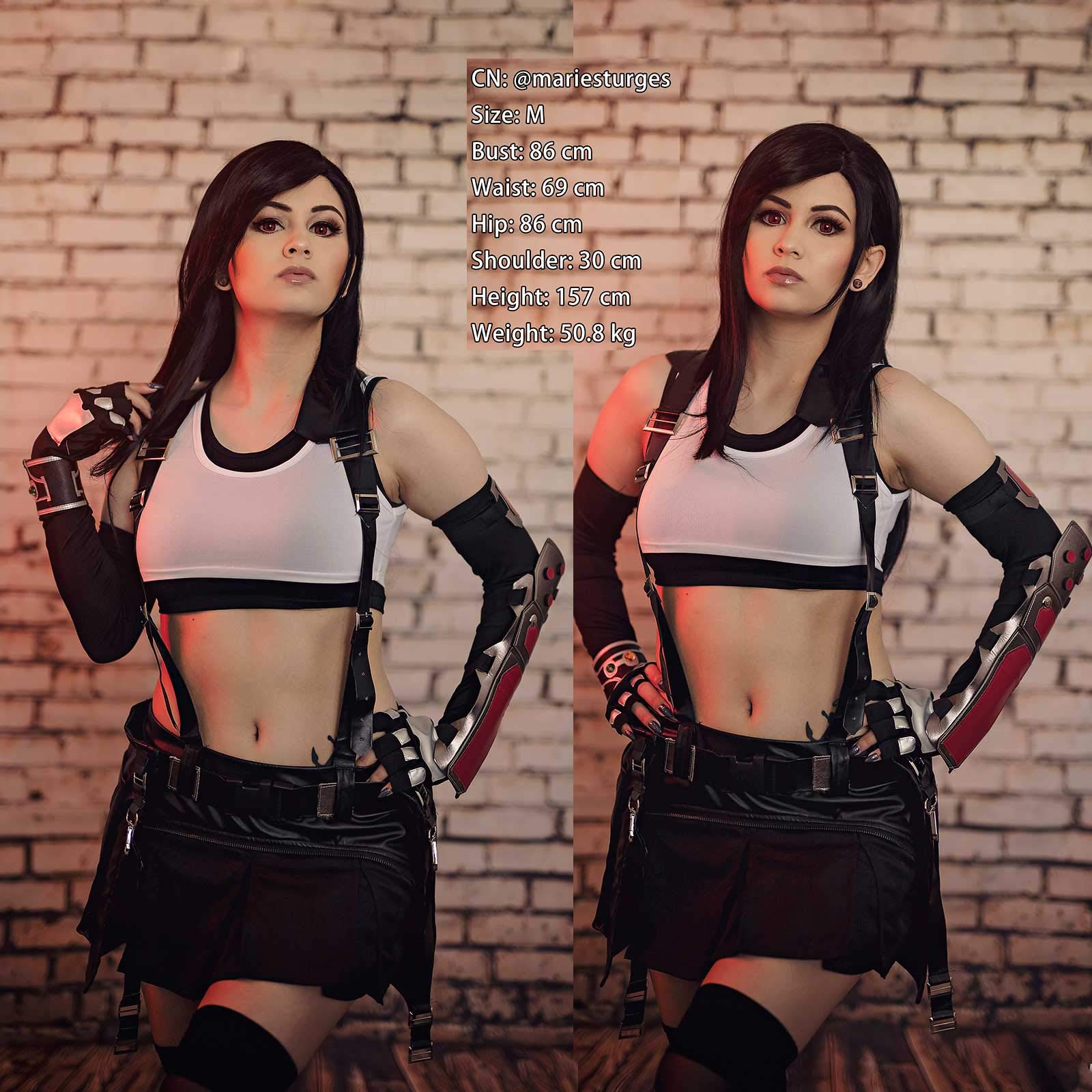LTAKK Tifa Lockhart Cosplay Costume Cosplay FF7 Remake Full Set Outfits Halloween