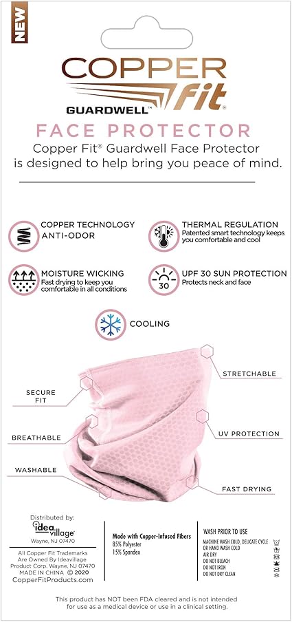 Amazon Com Copper Fit Baby Boys Big Guardwell Face Cover And Neck Gaiter Blue Youth Clothing