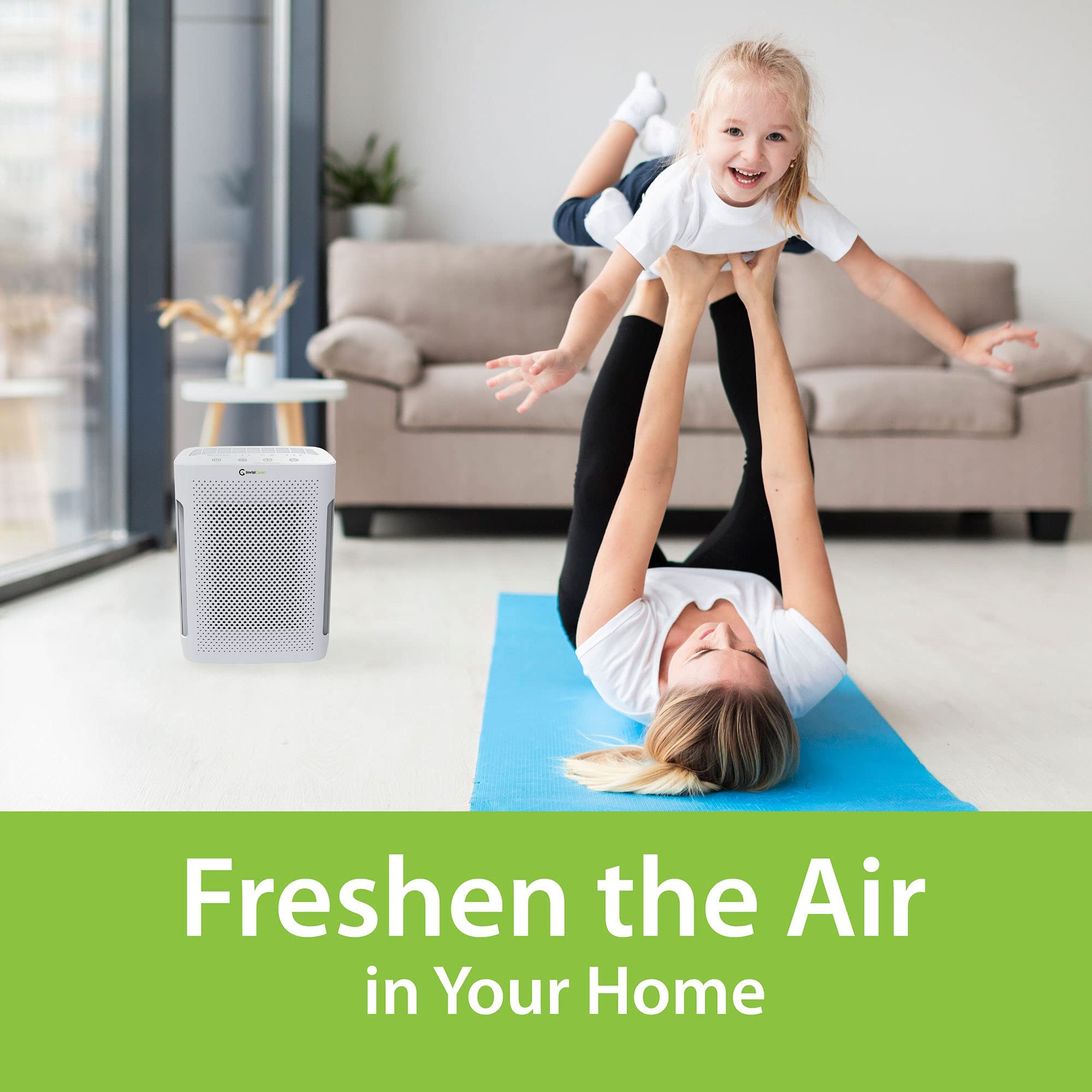 Air Purifier for Bedroom - Perfect Air Purifier for Dorm Room - Air Filter for Pets & Baby Room - 5-in-1 H13 TRUE HEPA Filter/Ionizer/Carbon/Prefilter/UV Light - InvisiClean Mini Aura