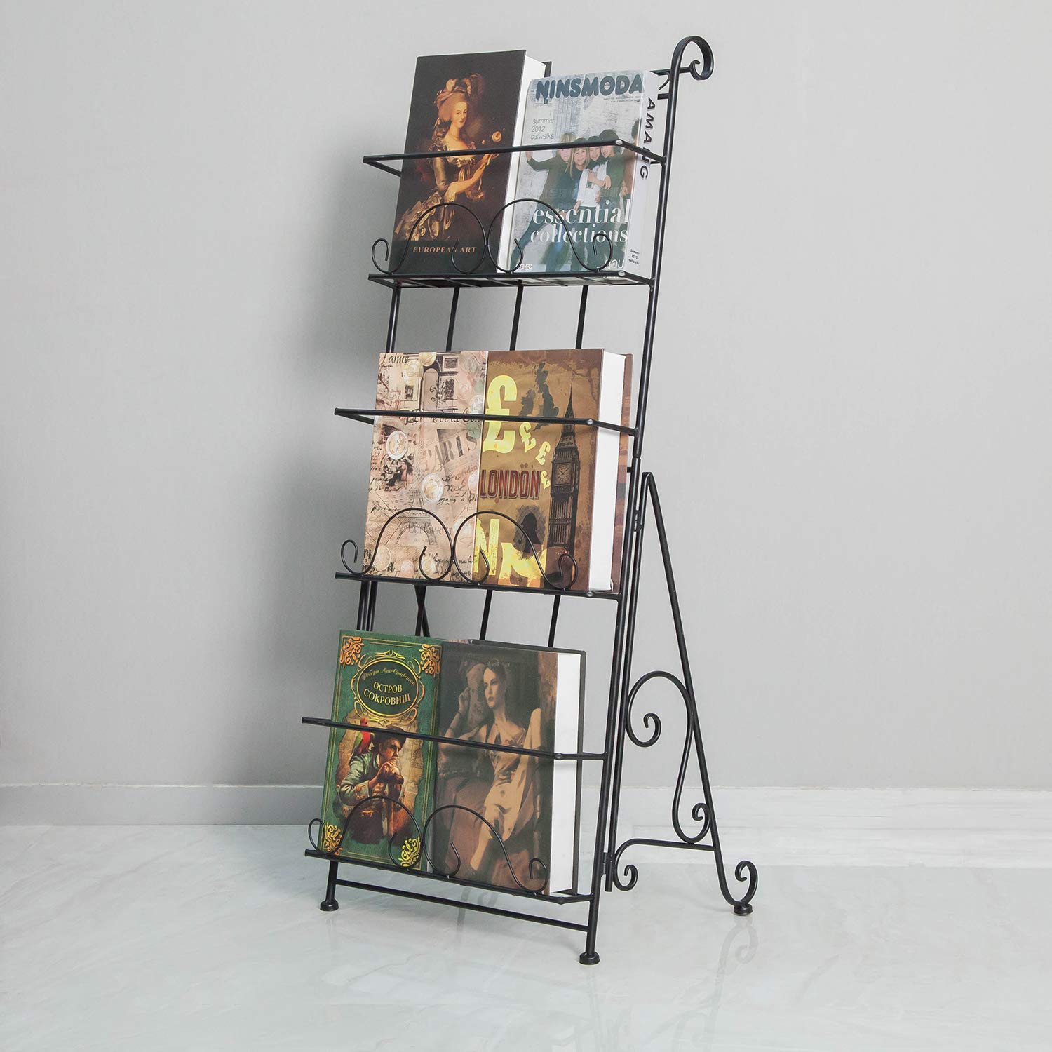 AXDT Floor Standing Magazine Rack Holder Organizer, Brochure Magazine Catalog Literature Display Hol