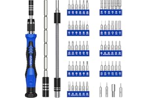 ORIA Precision Screwdriver Set, 61 in 1 Small Screwdriver Set with 57 Precision Bits, Portable Repair Tool Kit, Magnetic Screw Driver Kit with Extension Rod for Smartphone, PC, Watch,Toys, Blue