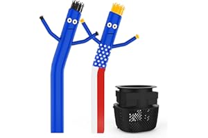 ESACPE 6FT Inflatable Tube Man with 1pc Blower & 2pc Dancer, Sky Air Waving Puppet Dancer, Blow up Wacky Wavy Inflatable Flappy Arm Guy for Party, Amusement Park,Outdoor Decoration Advertising (Flag&Blue)