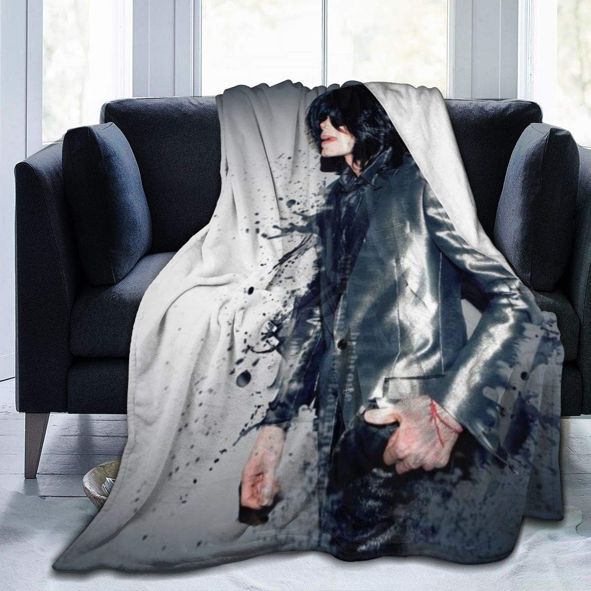 Rainbow Fart Throw Blanket Michael Jackson Travel Throw Blankets Micro Sherpa Fleece Light Weight Ultra Soft Warm Blanket for Winter Spring Suitable for Bed Couch Sofa Living Room 80x60 Inch
