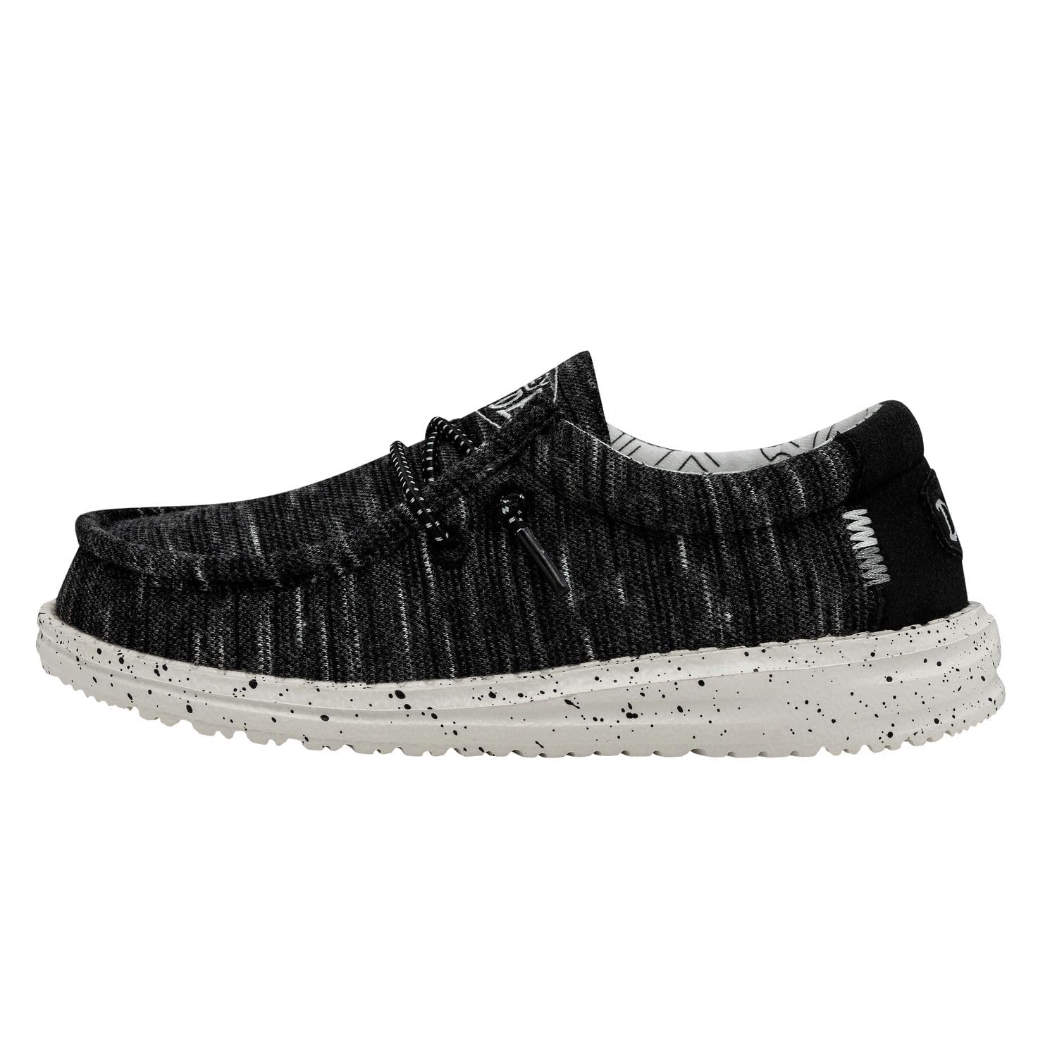 HEYDUDE Boy's Wally Youth Stretch Black Size 4