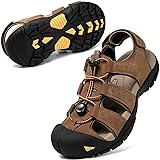 Men's Hiking Leather Sandals Closed Toe Water Shoes