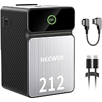NEEWER V Mount Battery PS212E 14550mAh 14.56V 212Wh, 140W PD USB C Fast Charging, 2.3H Fully charged, USB A/BP/2 D Tap/2 USB