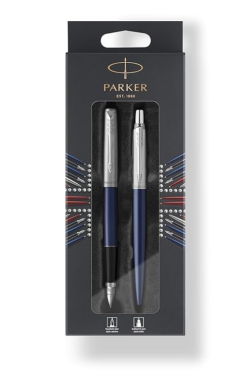 Parker 2046255 DuoSet JOTTER Füller und Kugelschreiber M Blister Royal Blau