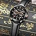 OLMECA Men's Watches Luxury Sports Casual Quartz Wristwatches Waterproof Chronograph Calendar Date Stainless Steel Band Black Color 666 (Black Red)