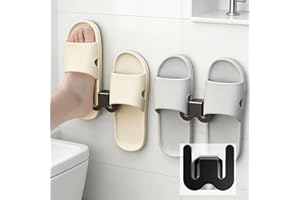 Self Adhesive Wall Mounted Shoe Rack, Space-Saving Slipper Holder Hook, Non-Drilling Hanging Shoe Organizer for Bathroom, Bed