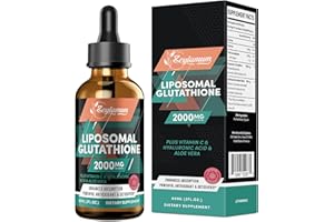 ZEYLAMUM 2000MG Liposomal Glutathione Liquid Drops, Enhanced Absorption, Glutathione Supplement, with Vitamin C, Hyaluronic Acid, L-Glutathione, Non-GMO Antioxidant for Liver Detox, 2.02 OZ