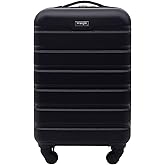 Wrangler Hardside Carry-on Spinner Luggage, Black, Carry-On 20-Inch, Hardside Carry-on Spinner Luggage