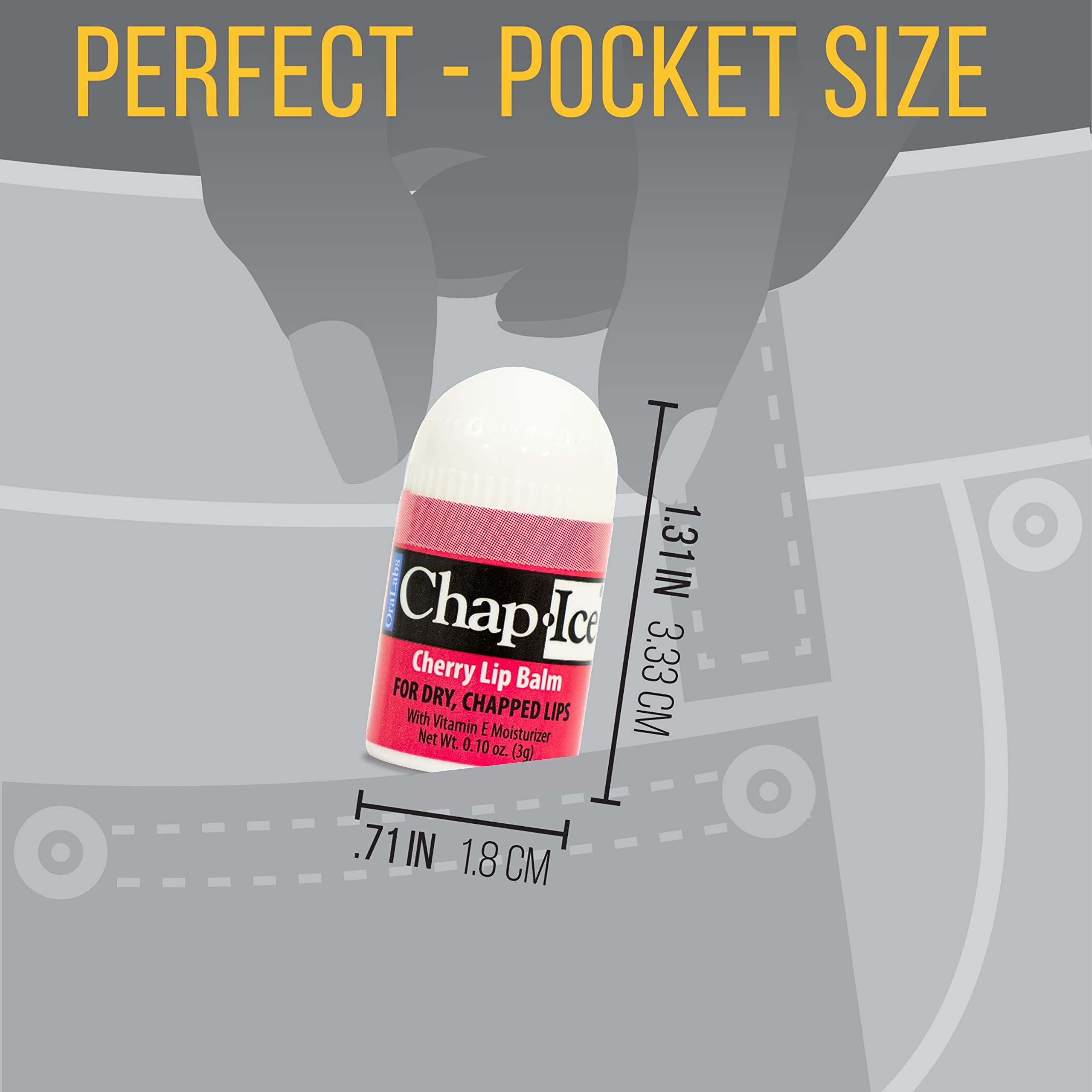 CHAP-ICE 12-Count Mini Cherry Lip Balm Pack Fortified with Vitamin E for Dry, Cracked Lips | Made in USA | Cherry Flavor (0.10oz/3g Each)