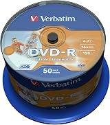 Verbatim 43533 DVD-R 4.7GB 16x Wide Printable 50 Pack Spindle