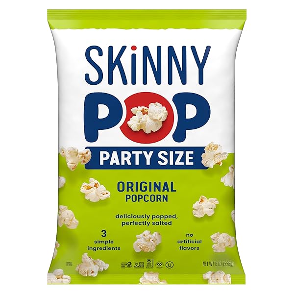 SKINNYPOP POPCORN, ORIGINAL, WHOLE GRAIN, DAIRY-FREE SNACK, 8OZ...
