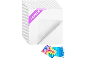 eZAKKA White Fabric Squares, Precut White Cotton Squares, Solid Color Quilting Fabric Bundles (White-50 Pack, 10 x 10 Inch)