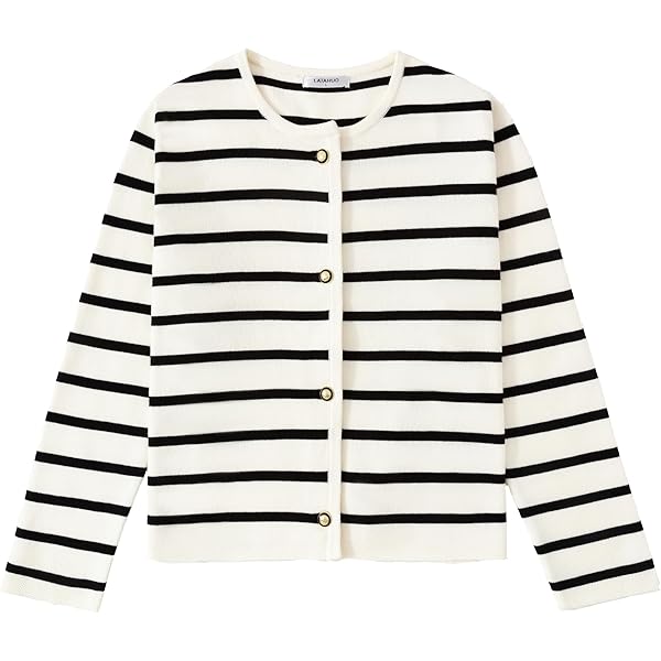 Striped Cardigans for Women Old Money Aesthetic Knitted