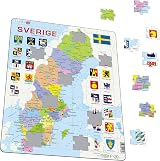 Larsen A7 Sweden Political Map Jigsaw Puzzle 70 Pieces Swedish Edition view 2