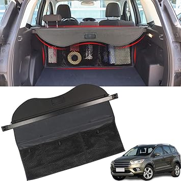 Amazon Com Marretooauto With Extra Storage Cargo Net For 2017 2018 Ford Escape Trunk Cargo Net 13 18 Security Shield Shade Tonneau Covers Automotive