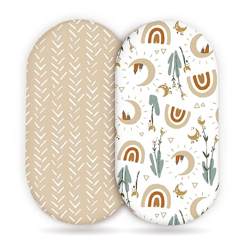 GRSSDER Stretchy Ultra Soft Fitted Bassinet Sheets Set Pack