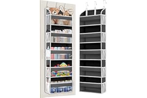 TAHAVICE 5-Tier Over The Door Organizer,Hanging Room Organizer with 5 Pockets 10 Mesh Pockets, 50 lbs Weight Capacity Organiz