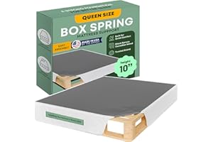 Greaton, 10” Queen Box Spring for Queen Bed – Amish-Made in The USA – Solid Wood Box Spring Mattress Foundation with Stable & Quiet Support – Flat-Packed & Easy Assembly – White