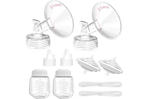 LUXEMUM Breast Pump Parts for Spectra S1/S2/9 Plus/Synergy Gold, Not Original Accessories, 21mm Set Spectra Replacements Pump Parts Include Flange/Duckbill Valve/Backflow Protector/Tubing/Bottles